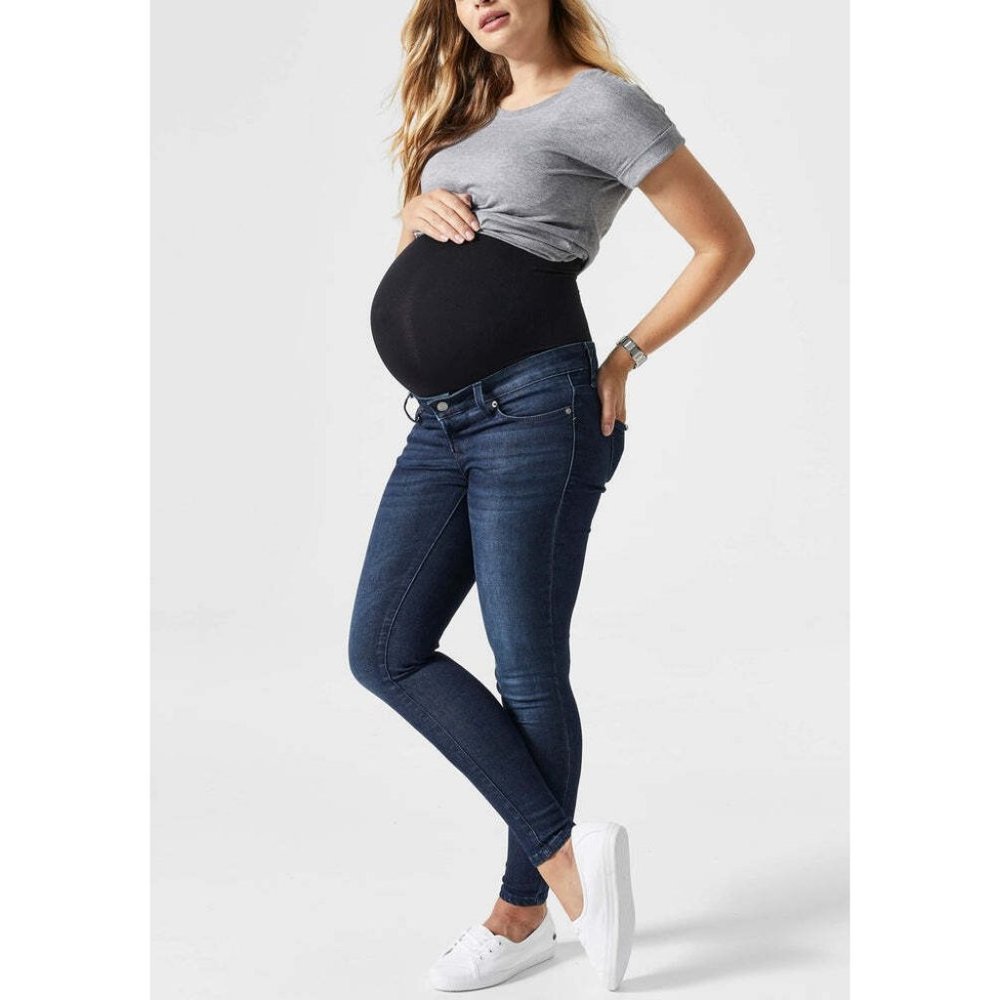BLANQI DENIM skinny jeans maternity belly support postpartum medium wash 6